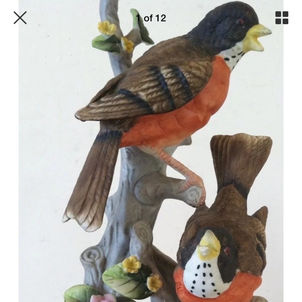 Brand - ROYAL CROWN 2 Birds on Branch w/Flowers